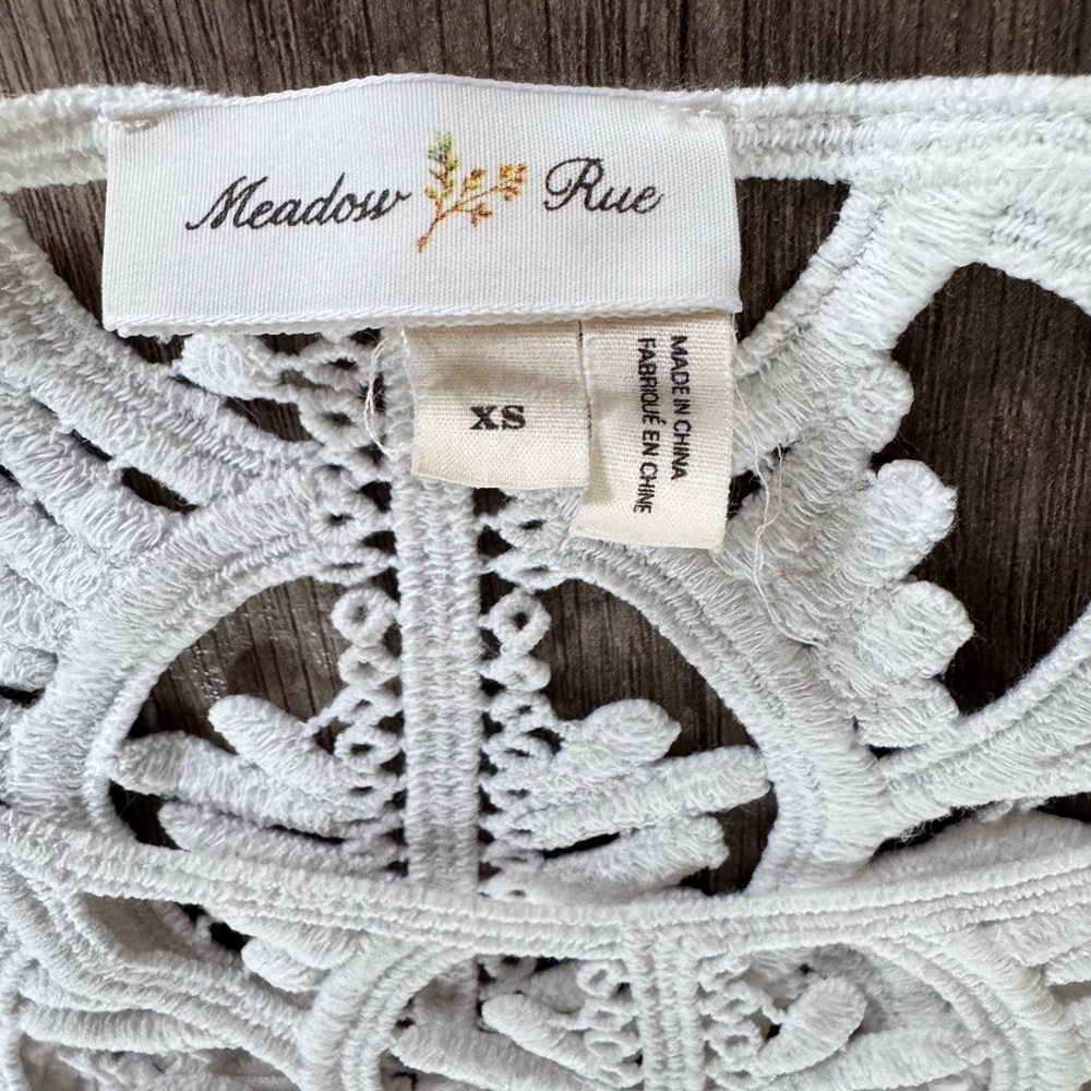 Meadow Rue White Lace Accent Blouse